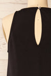 Canchimalero Black Loose Short Dress | La petite garçonne back close-up