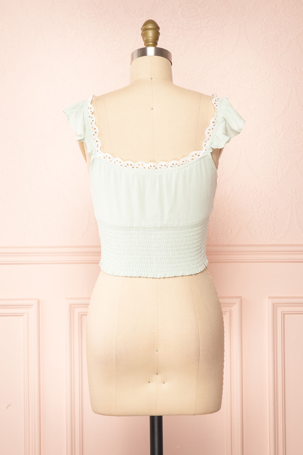 Candik Mint Cropped Tank Top | Boutique 1861 back view