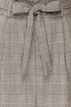 Cantagallo Grey Belted High-Waisted Plaid Skirt | La petite garçonne  fabric
