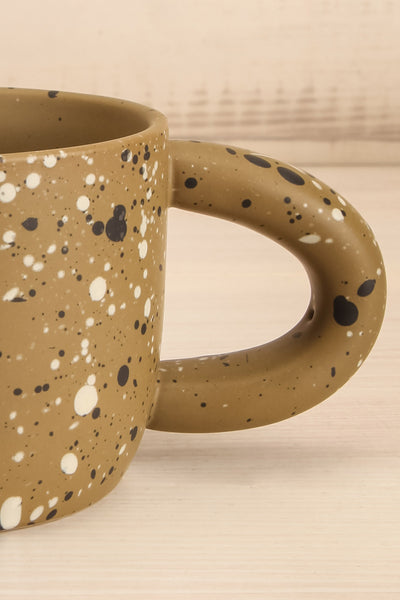 Capricornus Green Speckled Stoneware Mug | Maison garçonne handle close-up