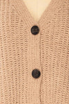 Capzhua Beige Oversized Knit Cardigan | La petite garçonne fabric