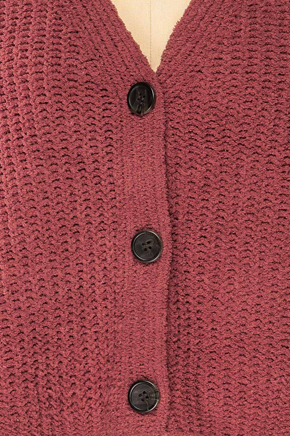 Capzhua Mauve Oversized Knit Cardigan | La petite garçonne fabric 