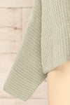 Capzhua Sage Oversized Knit Cardigan | La petite garçonne back close-up