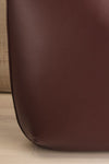 Caraganier Brown Vegan Leather Backpack | La petite garçonne front close-up