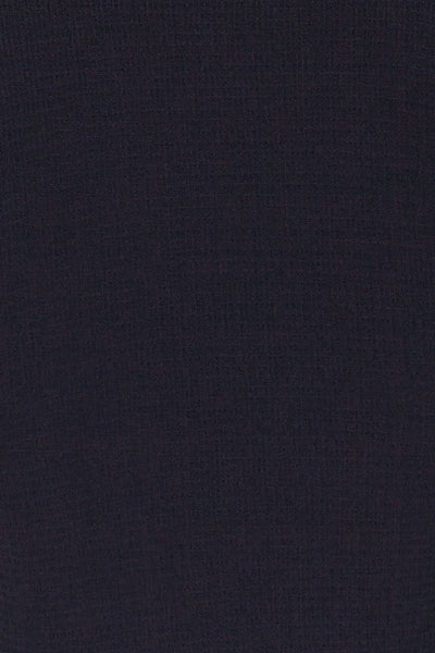 Cardiff Navy Blue V-Neck Knotted Top | La Petite Garçonne fabric detail