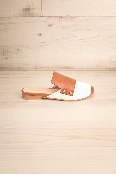 Cardinet White & Tan Slip-On Sandals | La Petite Garçonne Chpt. 2 6