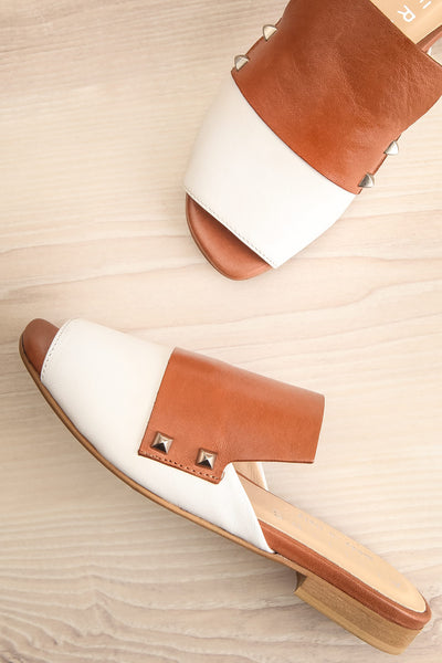 Cardinet White & Tan Slip-On Sandals | La Petite Garçonne Chpt. 2
