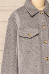 Cargal Grey Wool Jacket w/ Long Sleeves | La petite garçonne side close-up