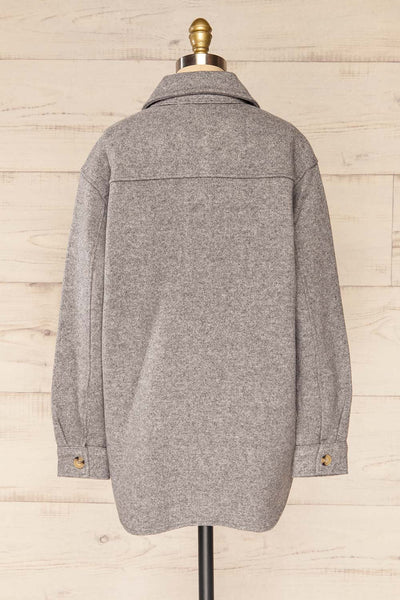 Cargal Grey Wool Jacket w/ Long Sleeves | La petite garçonne back view
