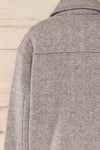 Cargal Grey Wool Jacket w/ Long Sleeves | La petite garçonne back close-up