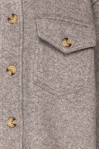 Cargal Grey Wool Jacket w/ Long Sleeves | La petite garçonne fabric