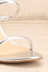 Cariaco Silver Stiletto Heel Sandals | La petite garçonne front close-up