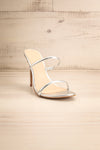 Cariaco Silver Stiletto Heel Sandals | La petite garçonne front view