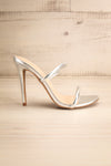 Cariaco Silver Stiletto Heel Sandals | La petite garçonne side view