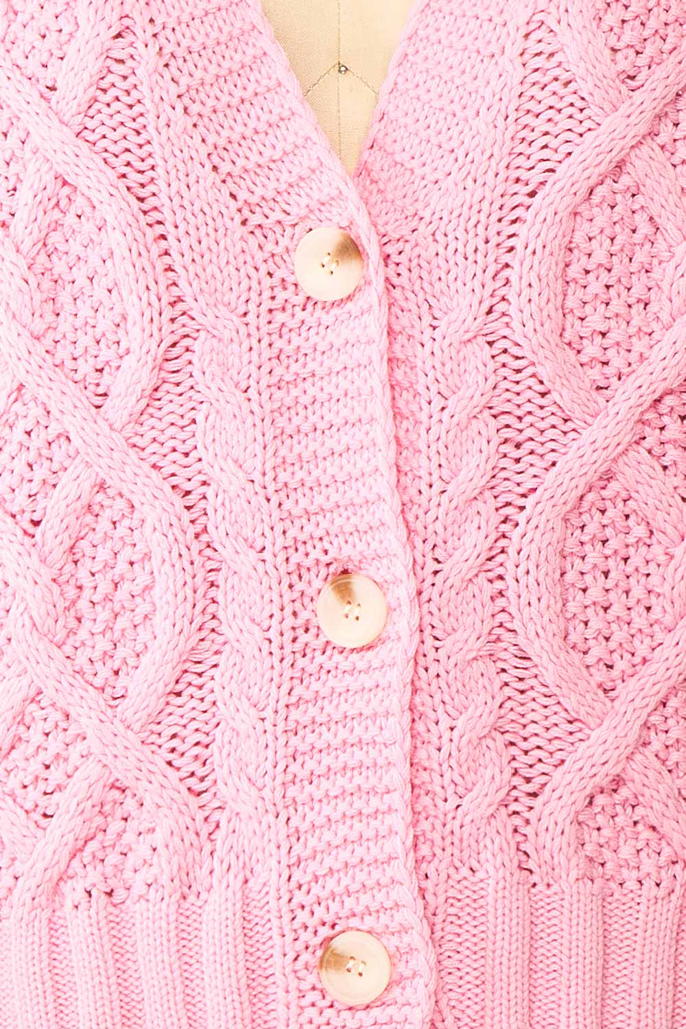 Carine Pink Knit Cardigan | Boutique 1861 fabric