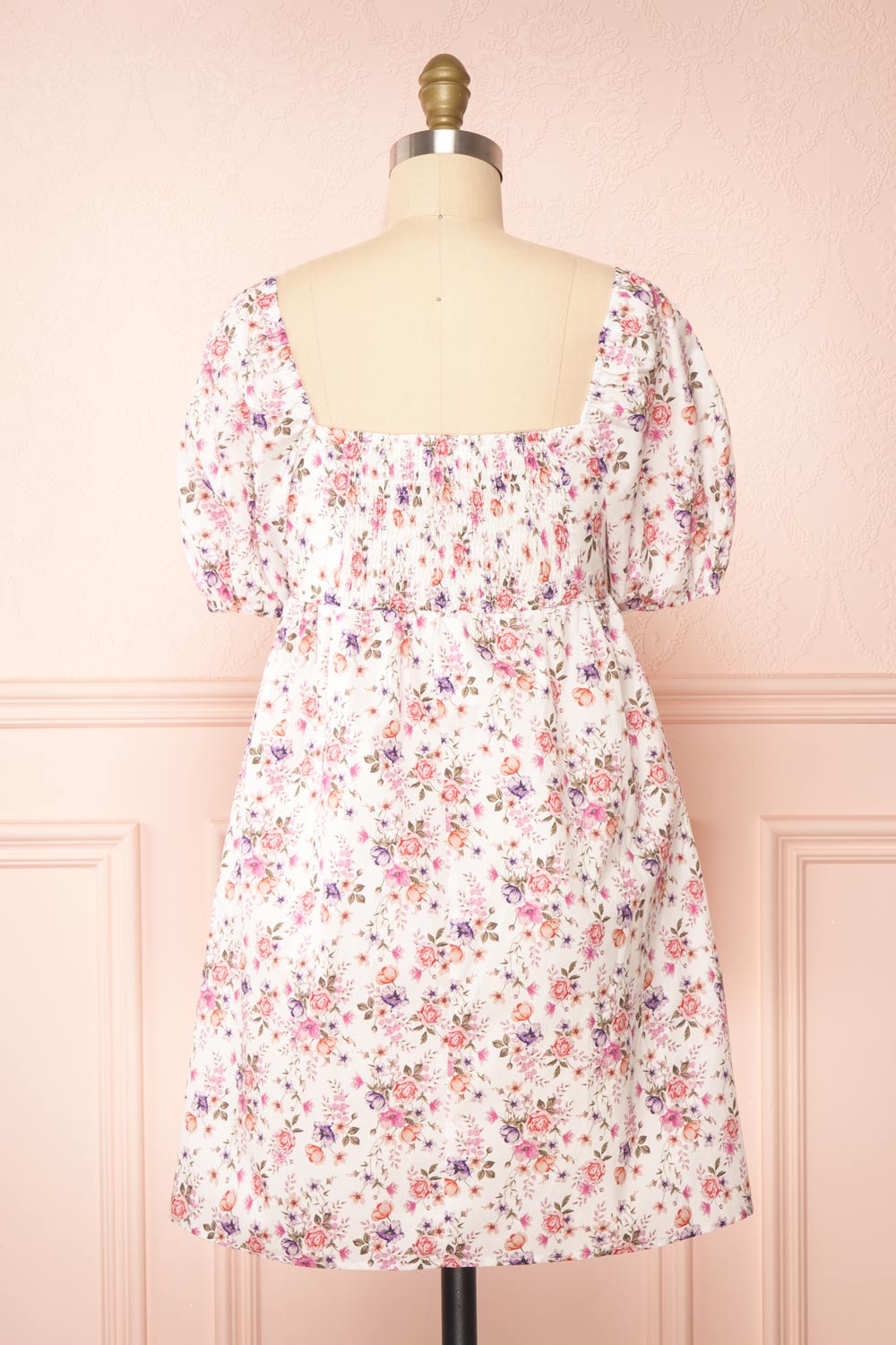 By Anthropologie Floral Square Neck Corset Mini Dress Sleeveless
