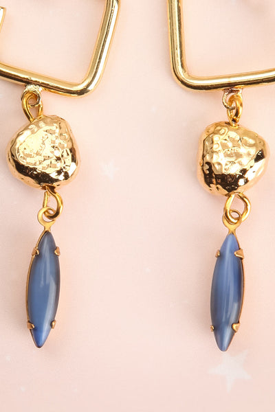Carmel Myers Gold & Blue Pendant Earrings | La Petite Garçonne 2