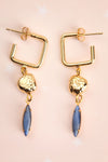 Carmel Myers Gold & Blue Pendant Earrings | La Petite Garçonne 1