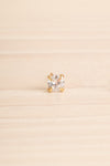 Carmelita Golden & Crystal Stud Earrings close-up | La Petite Garçonne