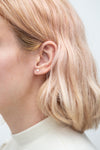 Carmelita Golden & Crystal Stud Earrings | La Petite Garçonne model