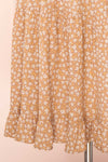 Carmella Mustard V-Neck Floral Midi Dress w/ Frills | Boutique 1861 bottom