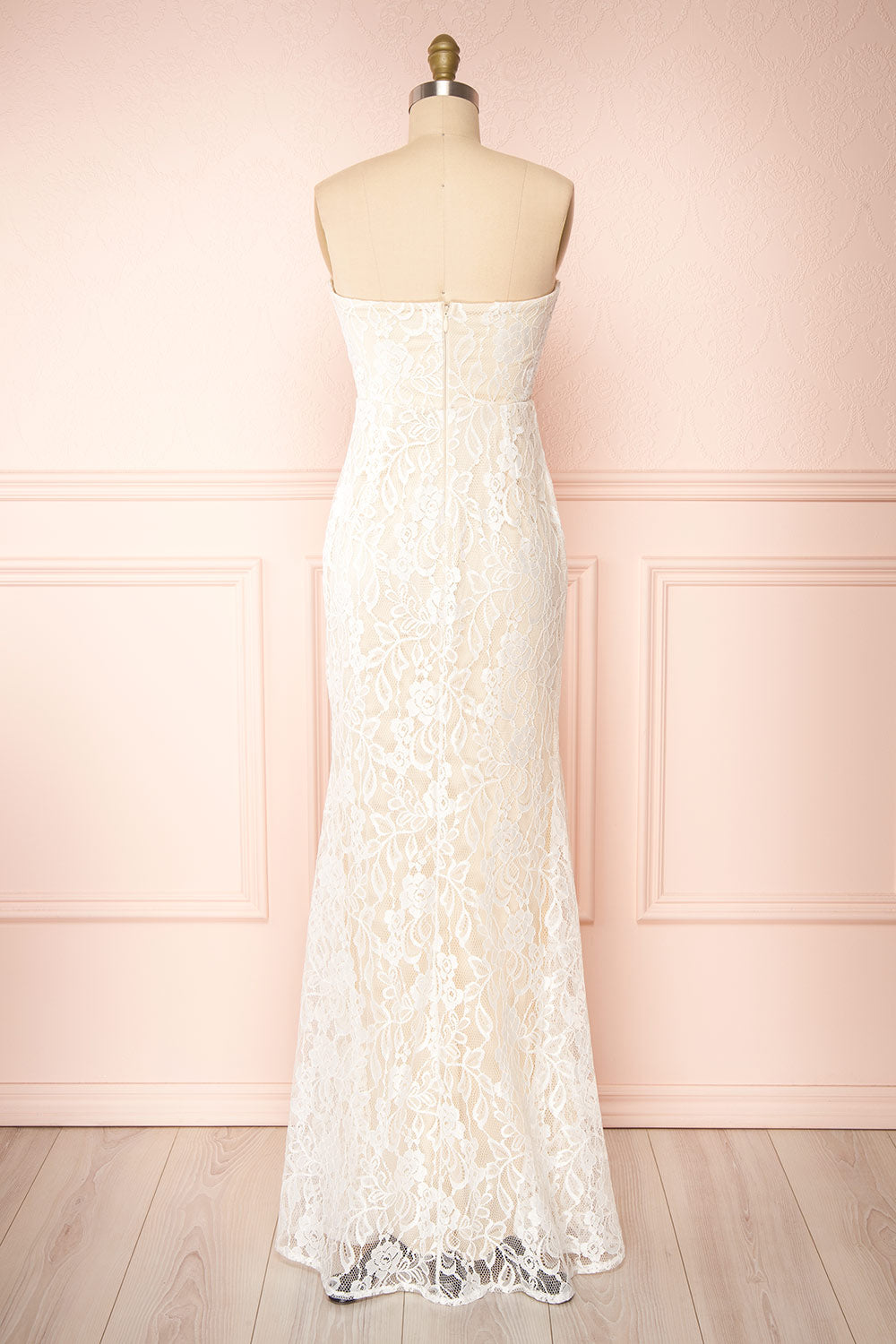 Carolhyn Strapless Ivory Lace Mermaid Bridal Dress | Boudoir 1861 back view 