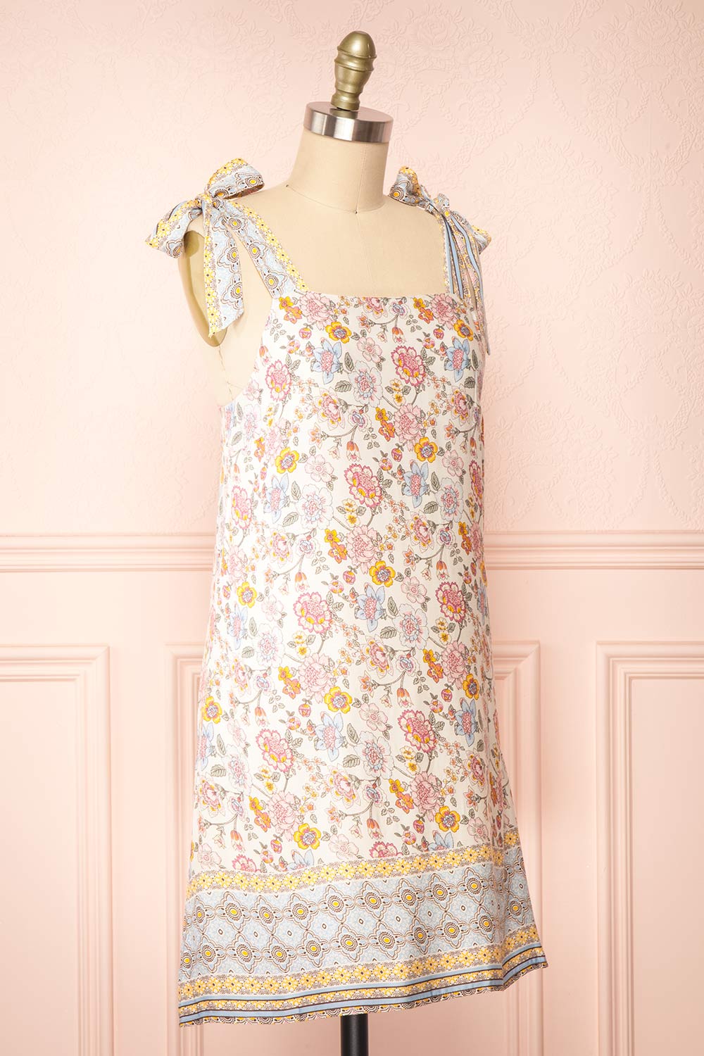 Caroline Short Dress w/ Adjustable Straps | Boutique 1861 side view