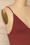 Carpi Burgundy Stretchable Bralette Crop Top | La petite garçonne side close-up