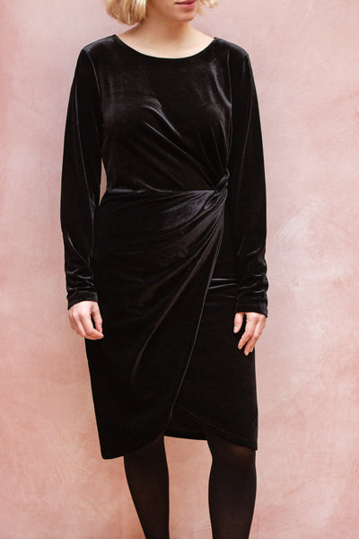 Cartagena Black Velvet Long Sleeve Dress | Boutique 1861 model