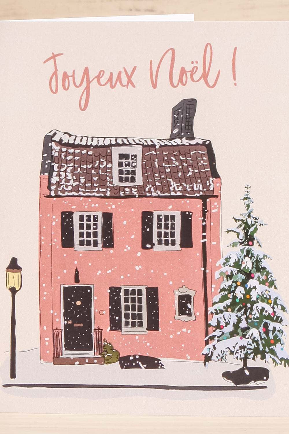 Pink House Joyeux Noël Card | Maison Garçonne close-up