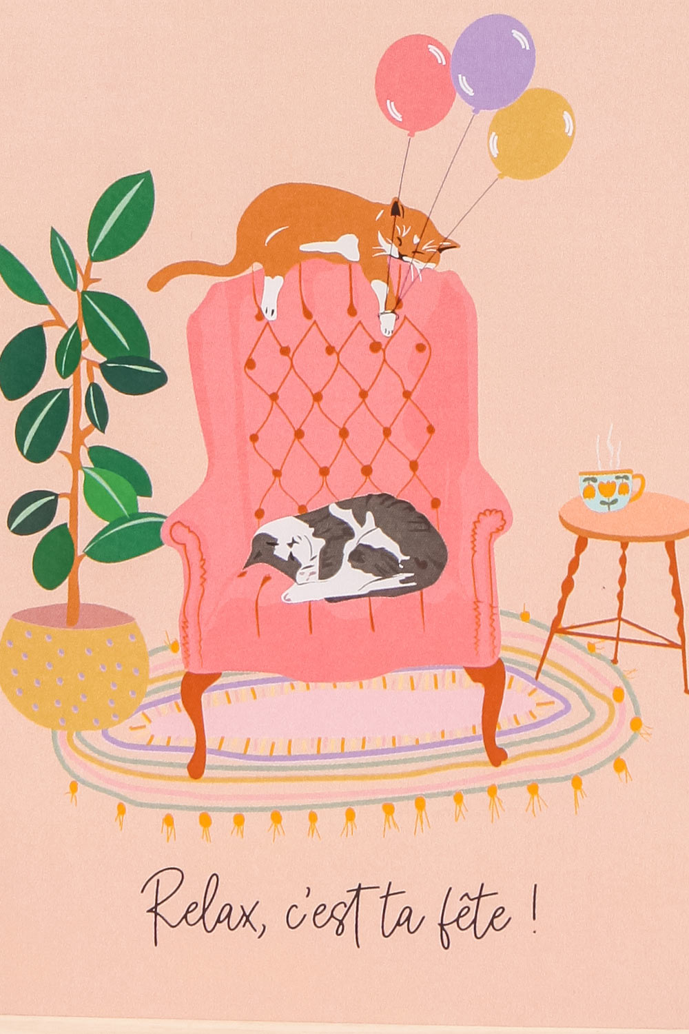 Relax, C'est Ta Fête! Birthday Card | Maison garçonne close-up