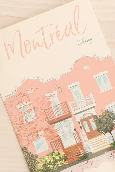 Villeray Illustrated Montreal Postcard | Maison garçonne close-up
