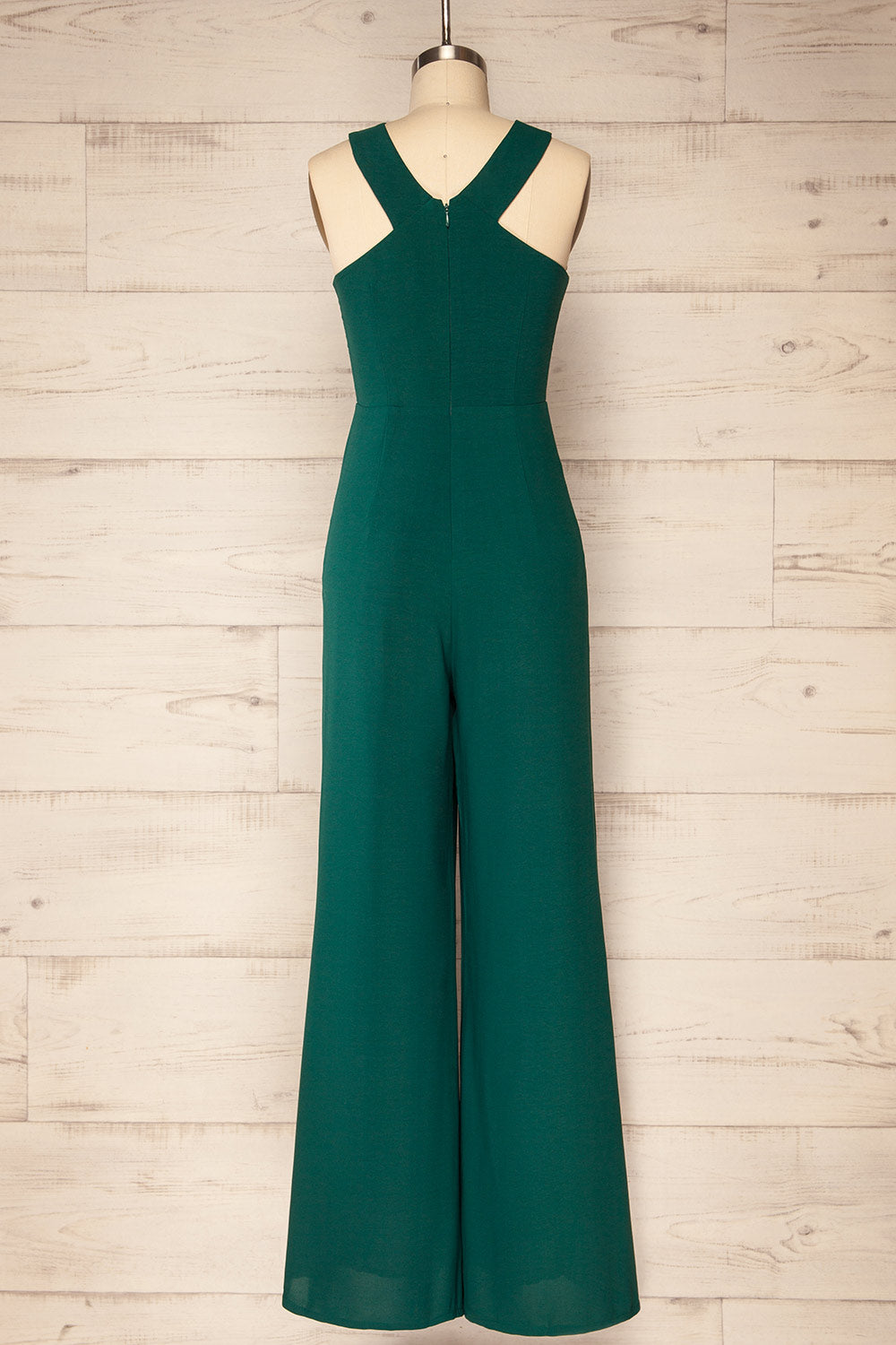 Carthagene Green Wide Leg Jumpsuit w Halter Neck