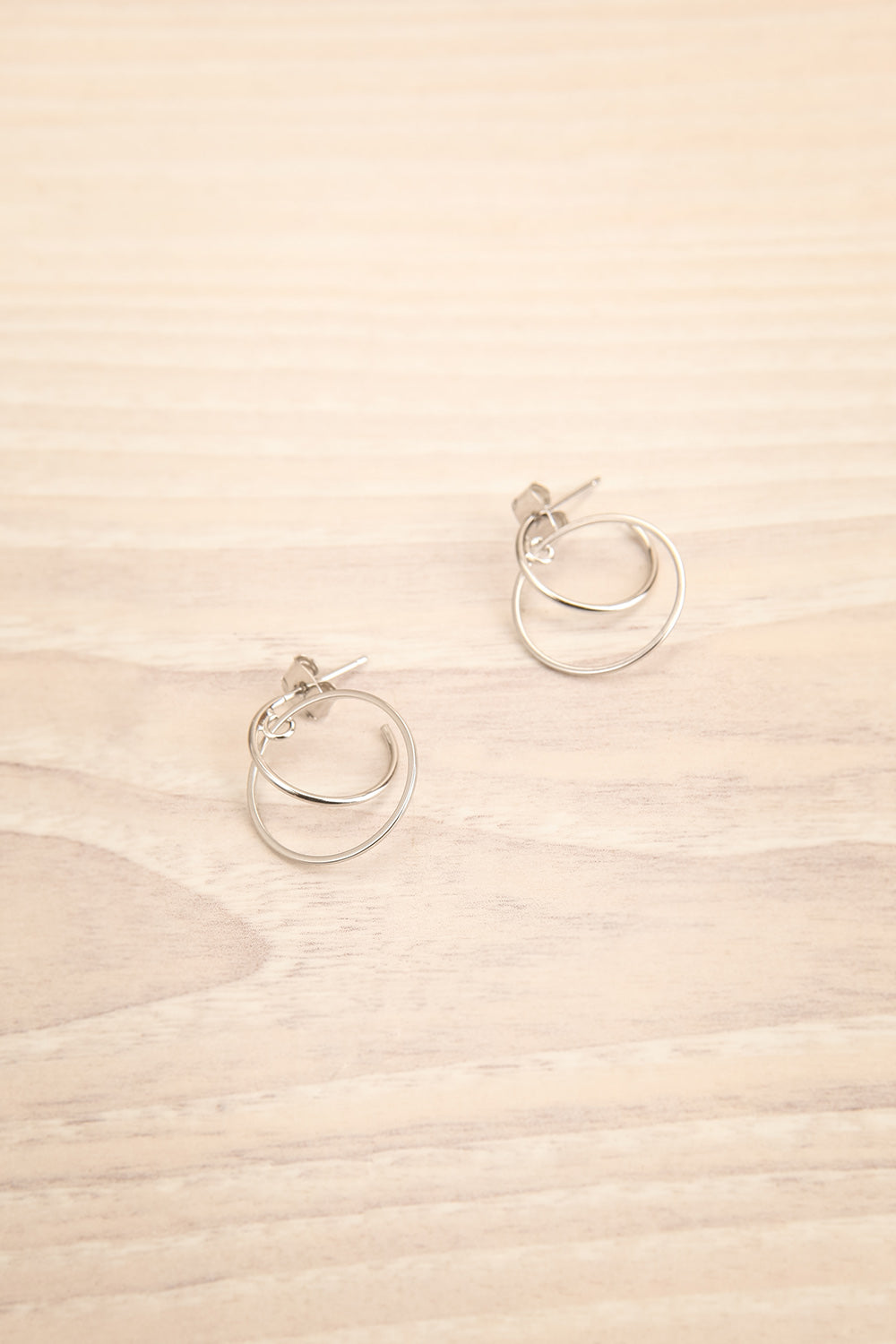Casadel Silver Small Double Hoop Earrings | La Petite Garçonne