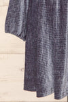 Casale Grey Short Ribbed Velvet Dress | La petite garçonne sleeve