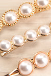 Cashatoma Set of Pearl & Golden Hair Clips close-up | La Petite Garçonne