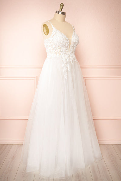 Cassandra Embroidered A-Line Bridal Dress | Boudoir 1861 plus size side