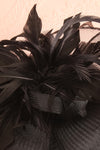 Casseille Black Fascinator w/ Feathers | Boudoir 1861 flat close-up