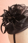 Casseille Black Fascinator w/ Feathers | Boudoir 1861 close-up