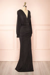Cassidy Black Plunging Neckline Mermaid Maxi Dress | Boutique 1861 side view