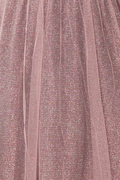 Castalie Lilac Glittery Tulle & Mesh A-Line Dress | Boutique 1861 fabric detail