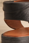 Castella Black Faux Leather Lace-Up Sandals | La petite garçonne back close-up