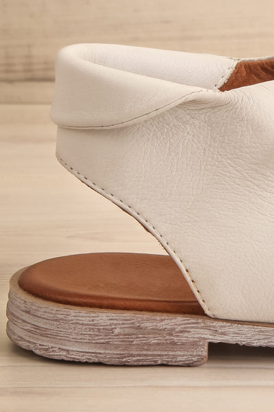 Castella White Faux Leather Lace-Up Sandals | La petite garçonne side back close-up