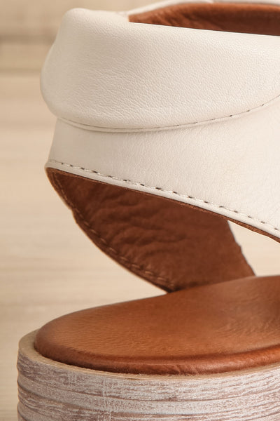 Castella White Faux Leather Lace-Up Sandals | La petite garçonne back close-up