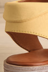 Castella Yellow Faux Leather Lace-Up Sandals | La petite garçonne back close-up
