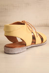 Castella Yellow Faux Leather Lace-Up Sandals | La petite garçonne back view