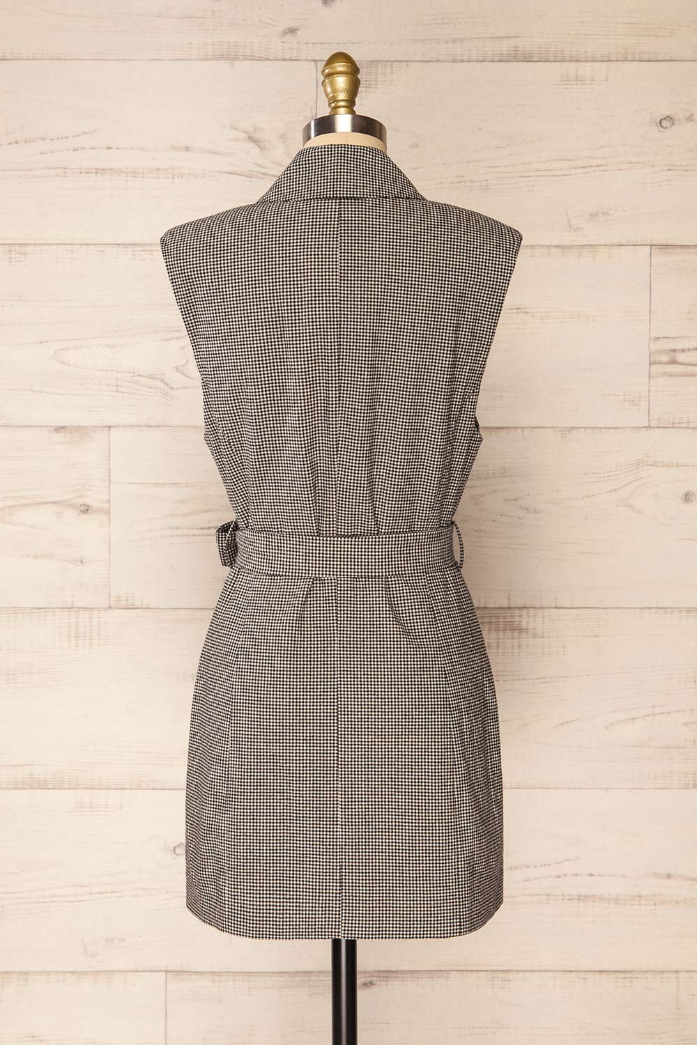 Castellon Sleeveless Short Plaid Blazer Dress | La petite  garçonne back view