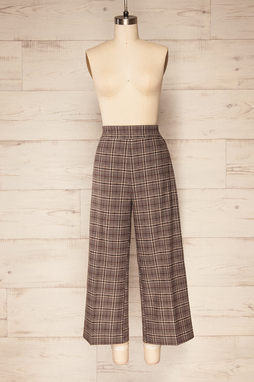 Castelluzzo Plaid Wide Straight Leg Pants | La petite garçonne front view