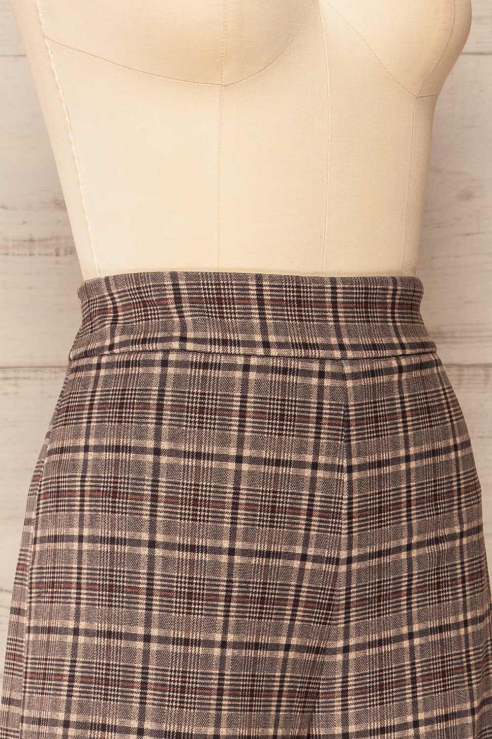 Castelluzzo Plaid Wide Straight Leg Pants | La petite garçonne side close-up