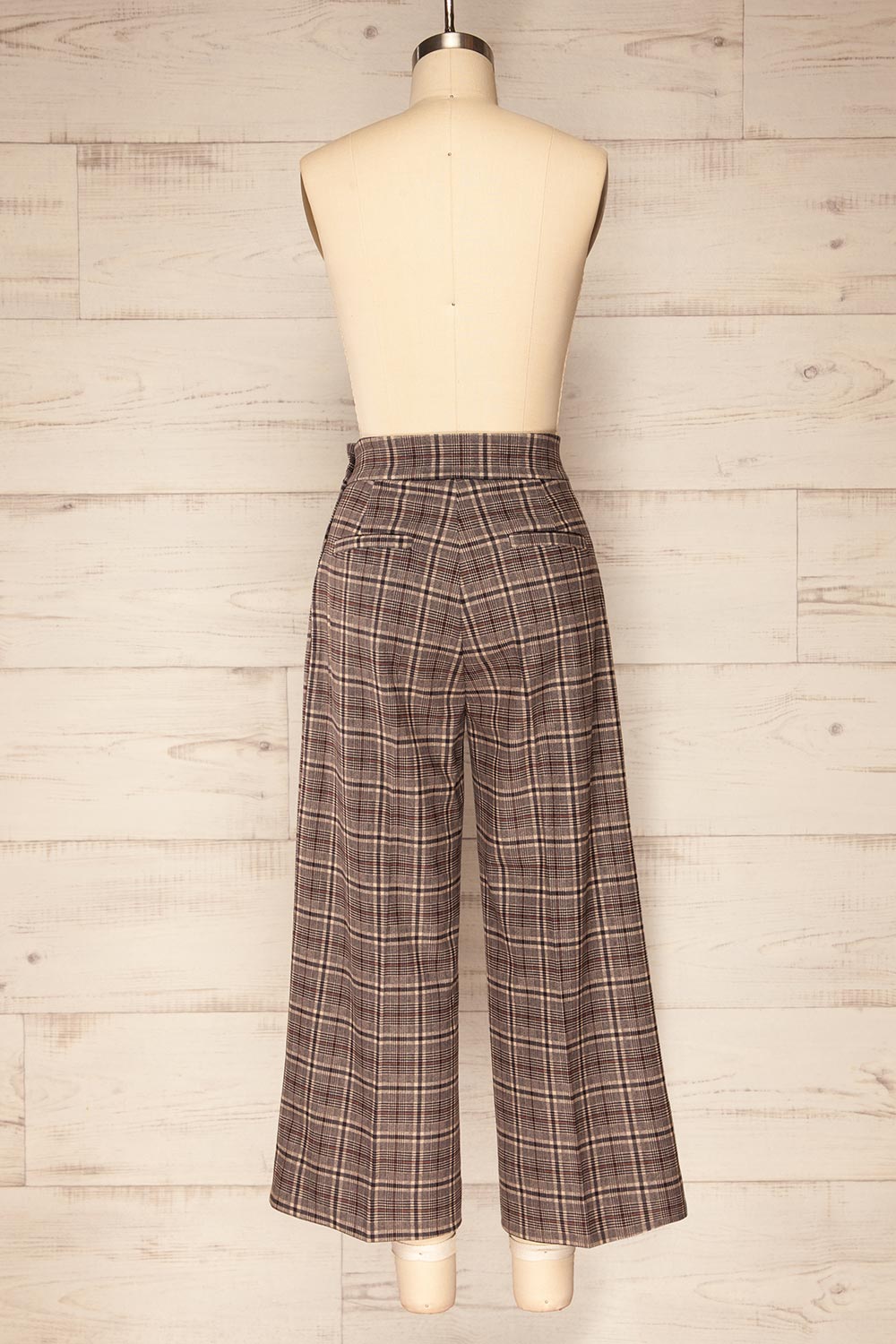 Castelluzzo Plaid Wide Straight Leg Pants | La petite garçonne back view